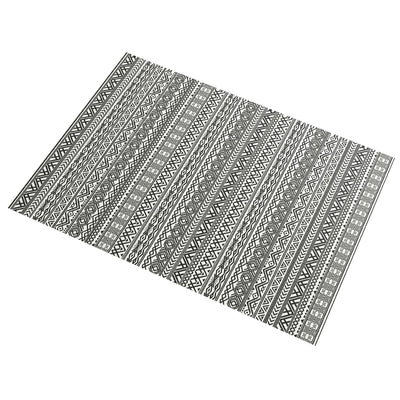 Outsunny 9'x12' Reversible Outdoor Plastic Straw RV Mat Rug with Carry Bag Grey Cream White Boho 