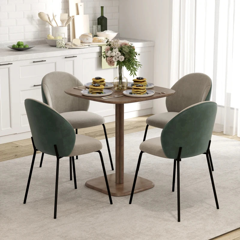 Dining Table for 4 People - Modern Kitchen Table with Wood-Effect Top, 27.6" x 27.6", Dark Brown