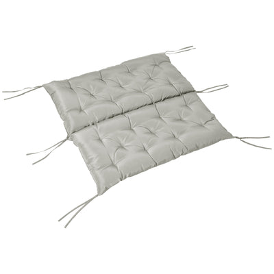 Outsunny 2-Seater Swing Chair Cushion Replacement with Backrest for Garden Bench Indoor Outdoor Use 39.4"x38.6" Grey 