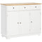 HOMCOM Modern Sideboard - Buffet Cabinet with Rubberwood Top, Storage Cabinets, Drawers & Adjustable Shelves