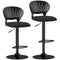 Bar Stools Set of 2, Modern Swivel Counter Height Barstools with Footrest and Hollow Backrest, Black