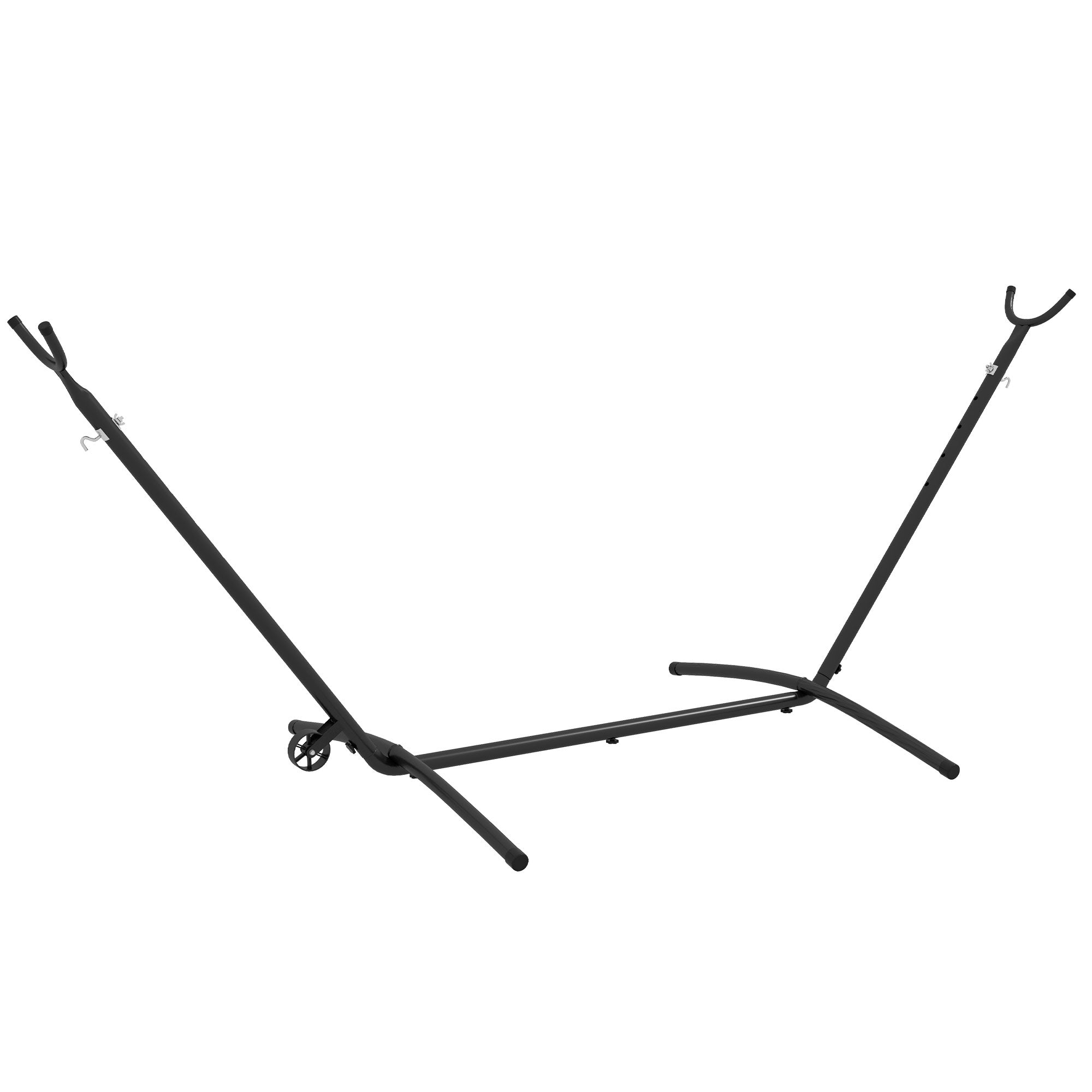 Outsunny 9.5ft Hammock Stand Only Adjustable for String Brazilian Flat-style Hammocks Black 