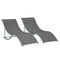 Outsunny Set of 2 S-shaped Foldable Lounge Chair Reclining Outdoor Chair for Patio Beach Garden With 264lbs Weight Capacity, Dark Grey