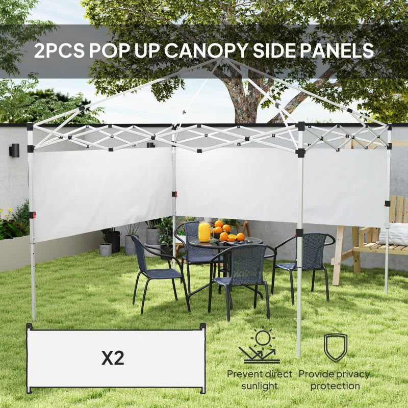 Canopy Sidewalls for 10' x 10' or 10' x 20' Pop up Canopy, 2 PCS Canopy Half Walls Only, White