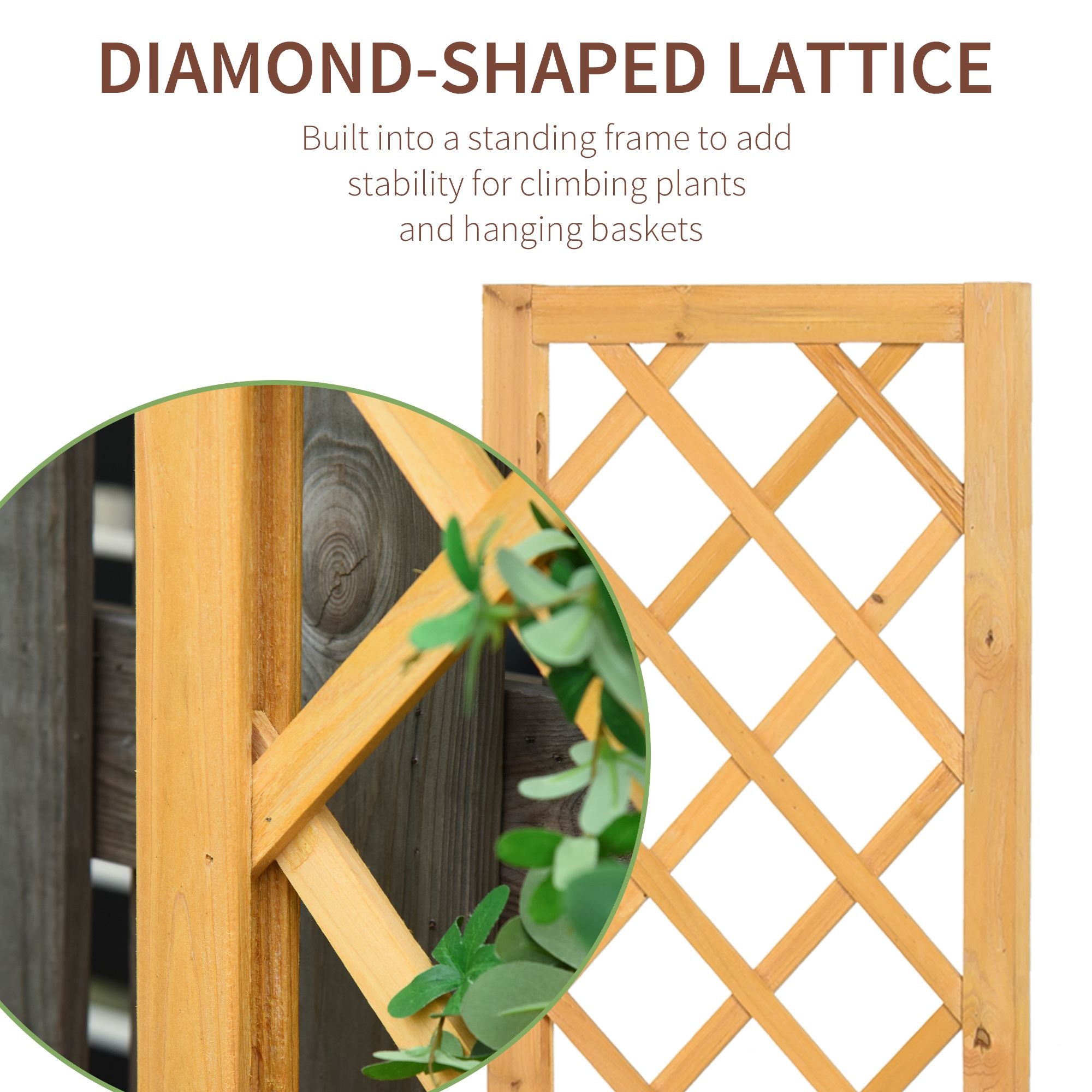 Outsunny 2 Piece Raised Garden Bed with Trellis Outdoor Flower Stand for Plants Flowers Vine Orange 