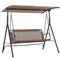 Outsunny 2 Person Porch Swing Chair Patio Bench Adjustable Canopy Breathable Seat Garden Poolside Brown
