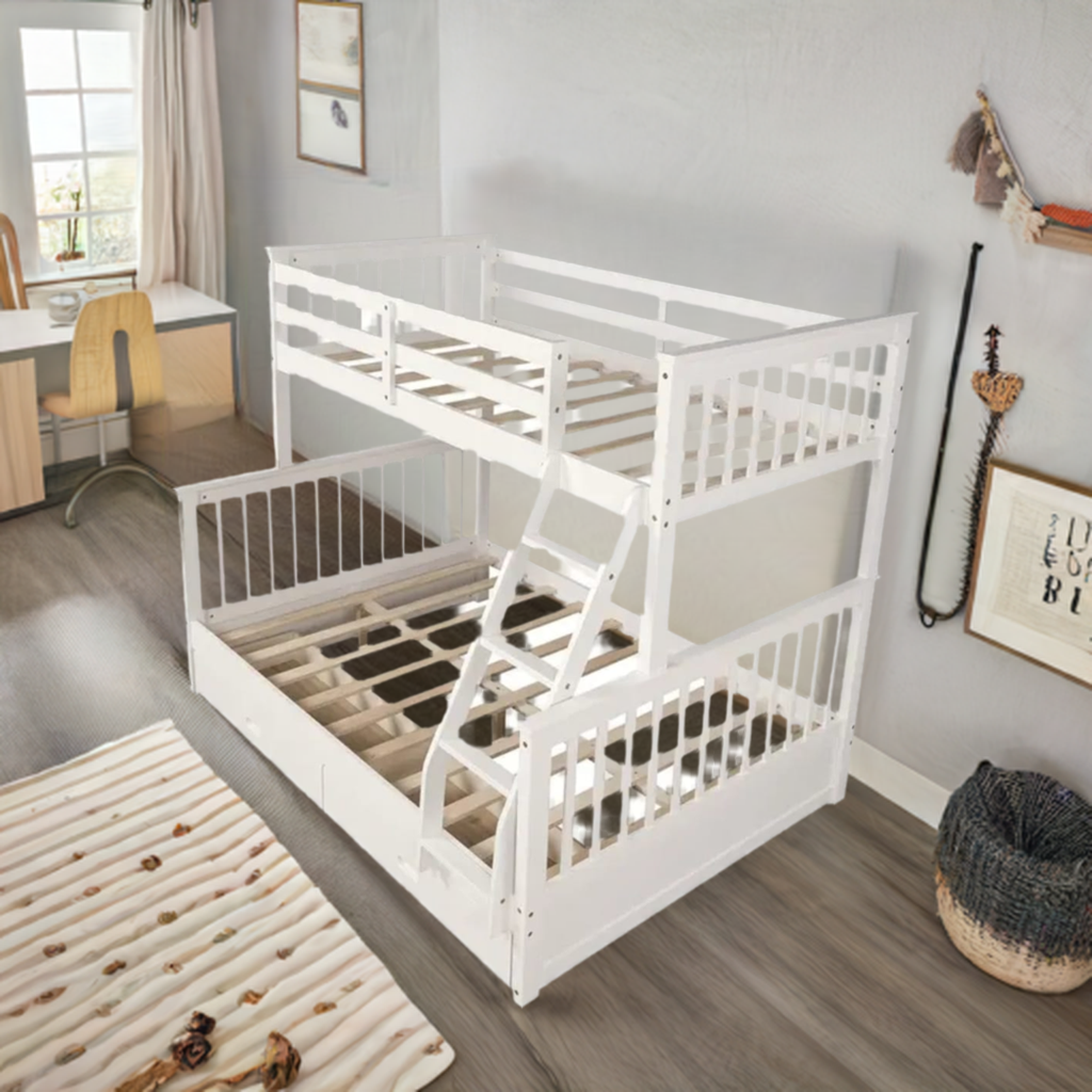 ARDYNAMIC Single Over Double Convertible Bunk Bed with Drawers 