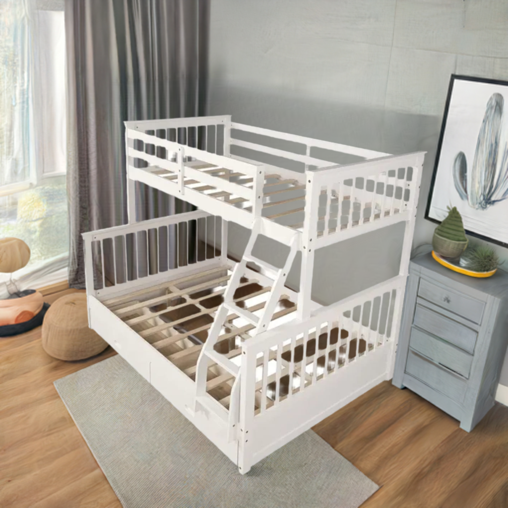 ARDYNAMIC Single Over Double Convertible Bunk Bed with Drawers 