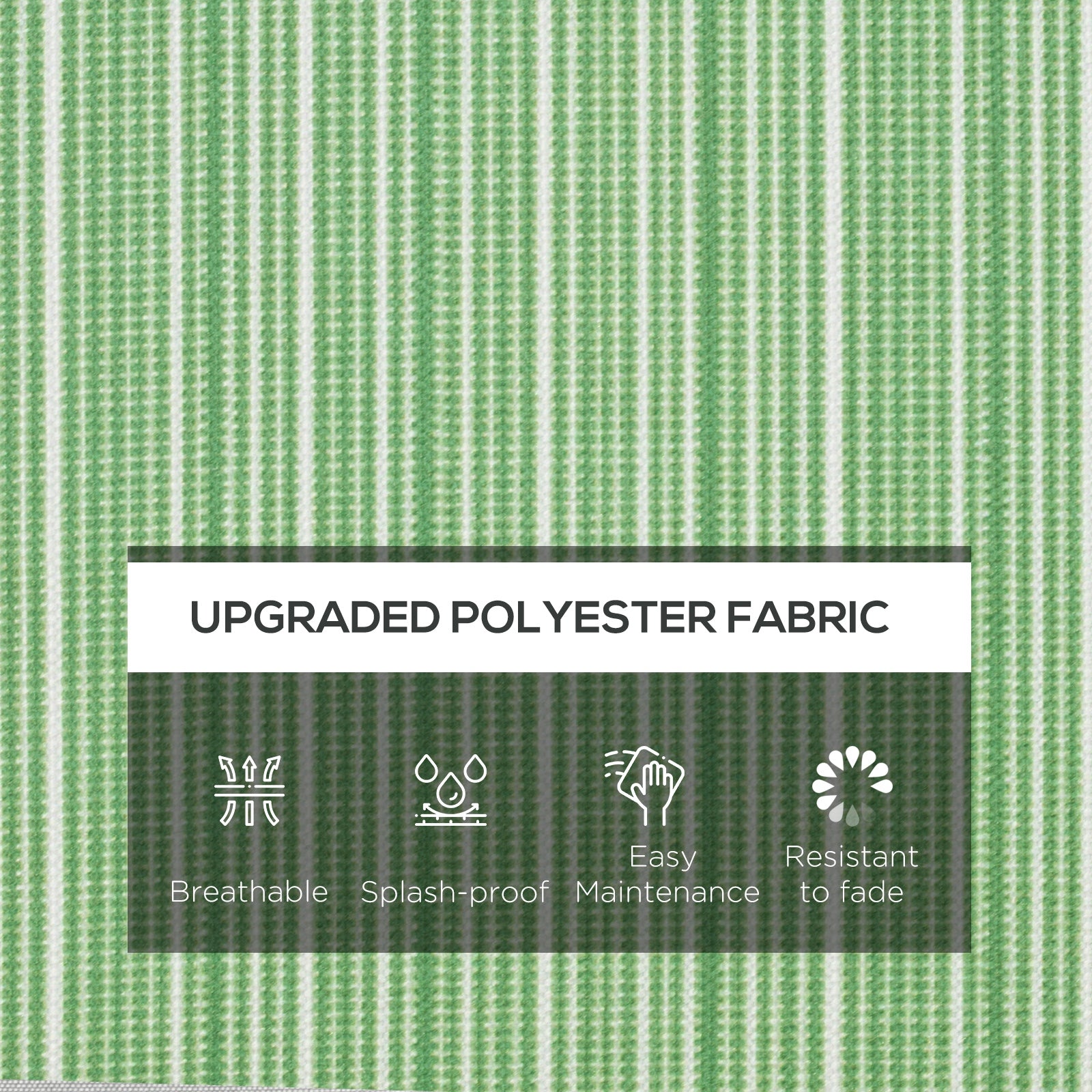 Outsunny 2-Piece Outdoor Patio Chair Cushions Set Replacement with Ties Button Tufted Green 