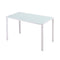 HOMCOM Rectangular 4 Person Dining Table Tempered Glass Top for Living Room White