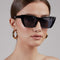 Gwen Sunglasses – Cat Eye Plastic Frames with Alloy UV400 Lenses, 159mm Wide, Fashionable Retro Glam Eyewear with Case