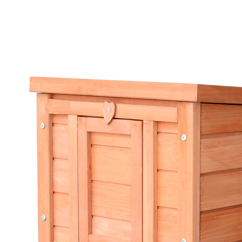 Wooden Rabbit Hutch Bunny Cage Outdoor Cat House Guinea Pig Cage Duck Shelter, Indoor Outdoor Use, 20"x16.5"x17", Orange