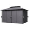 Outsunny 10' x 13' Outdoor Gazebo with Curtains and Solar-Powered LED Lights, Double Roof Patio Gazebo Canopy Shelter
