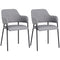 HOMCOM Modern Dining Chairs Set of 2 Linen Touch Fabric Accent Chairs with Armrests Steel Legs for Kitchen Stylish Comfortable Seating