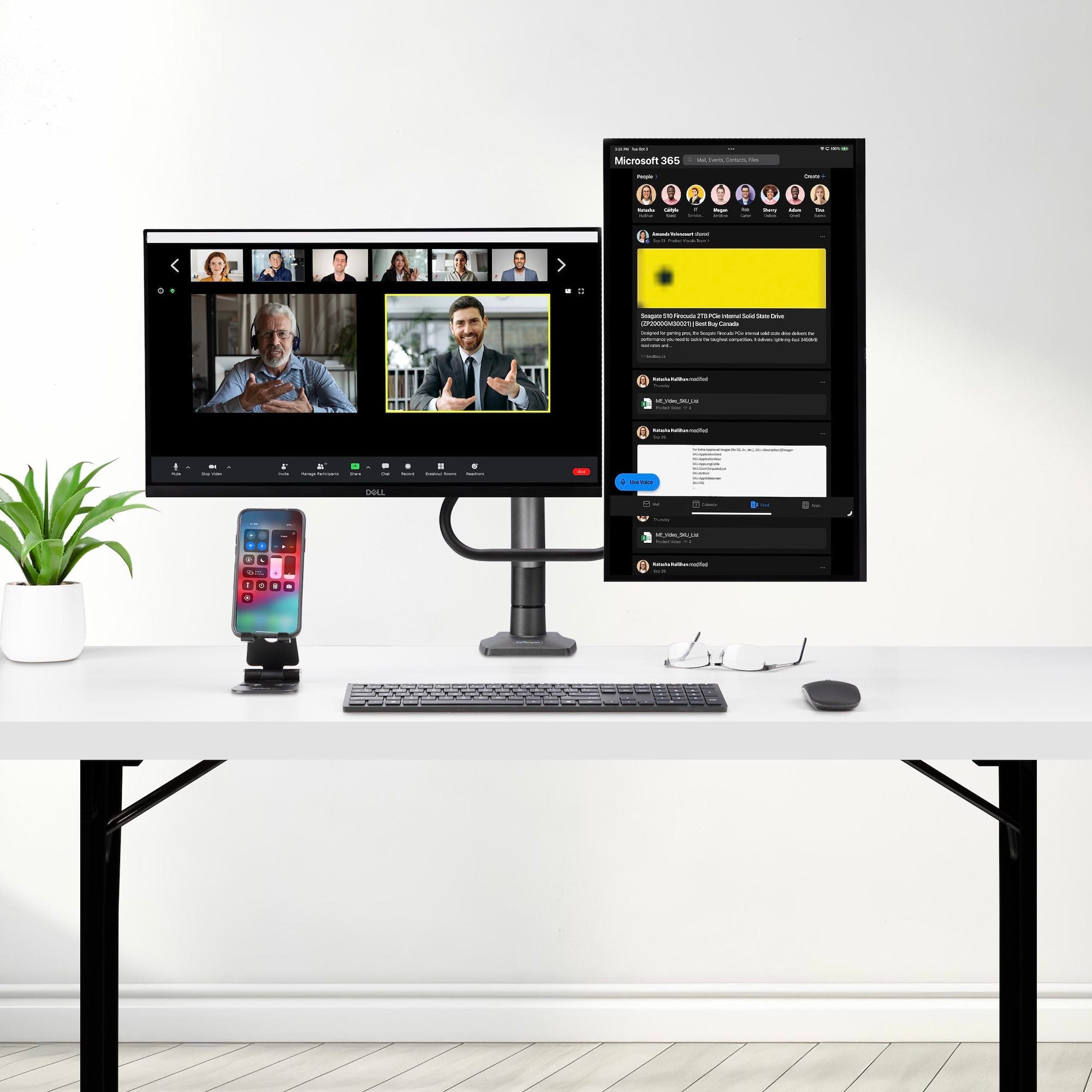Dual Mechanical Spring Monitor Arms – Supports up to 49” Ultrawide & 32” Displays | Heavy-Duty, Fully Articulating Desk Mount Set 
