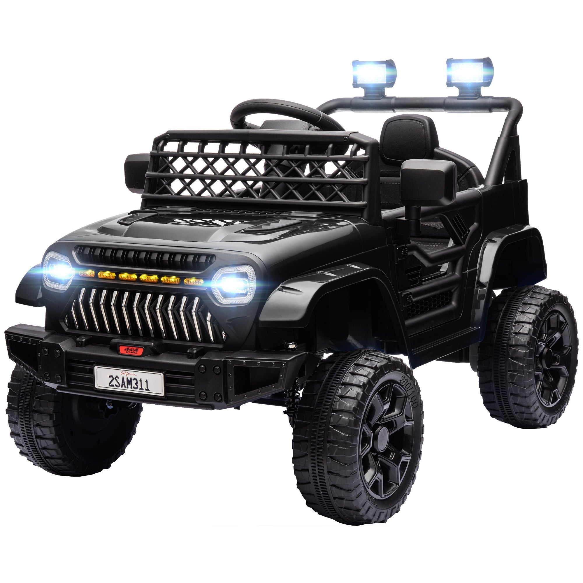 Qaba 12V Ride on Truck, Electric Car for Kids with Remote Control, Suspension, 3 Speeds, USB Music Headlights, Black 