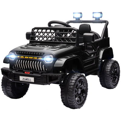 Qaba 12V Ride on Truck, Electric Car for Kids with Remote Control, Suspension, 3 Speeds, USB Music Headlights, Black 