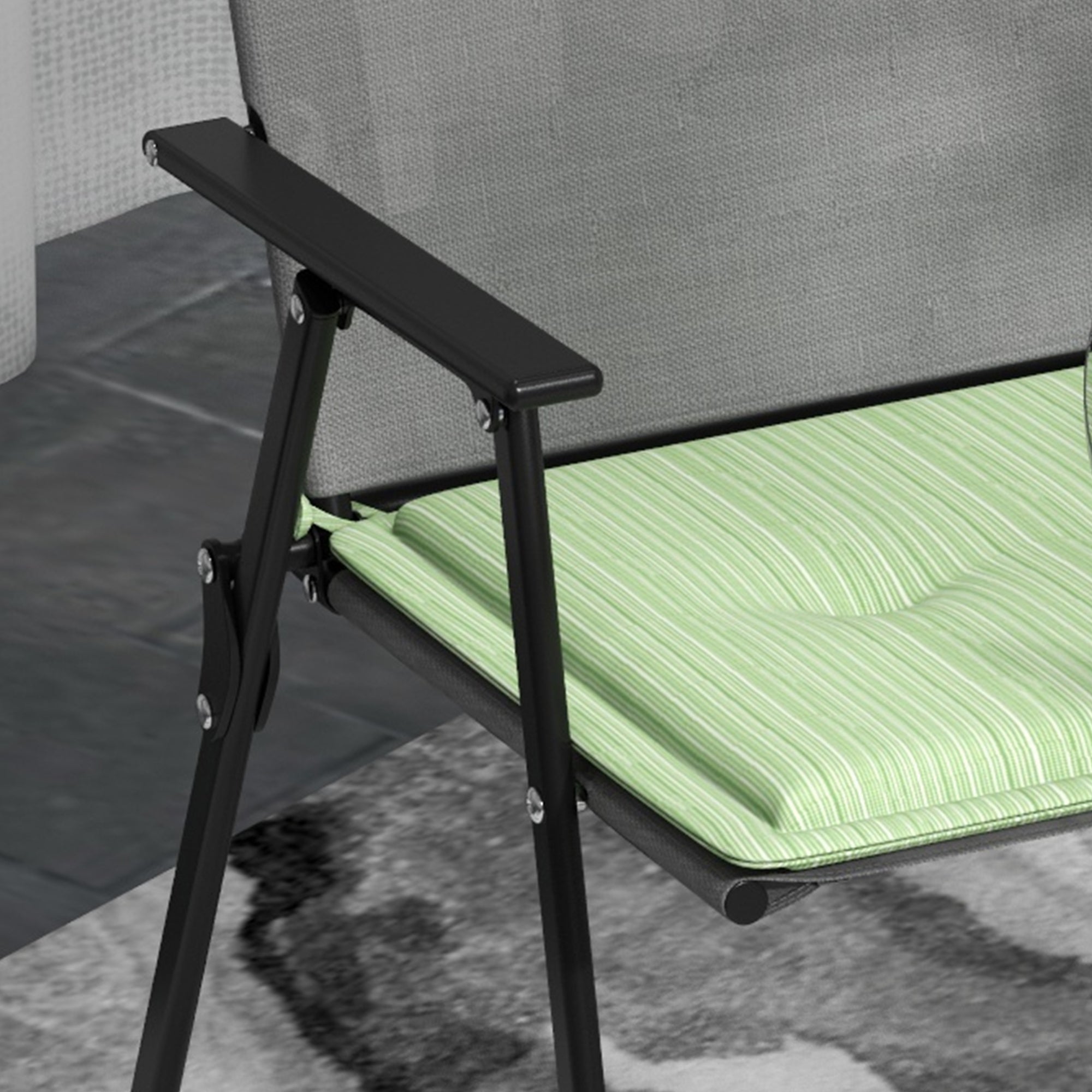 Outsunny 2-Piece Outdoor Patio Chair Cushions Set Replacement with Ties Button Tufted Green 