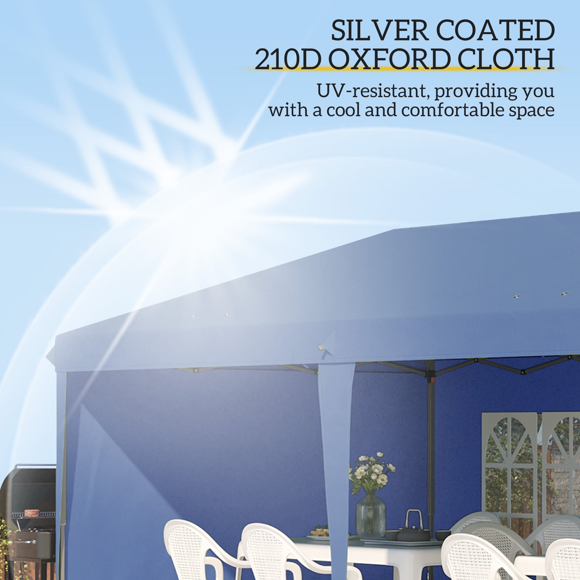Outsunny 10' x 20' Outdoor Pop Up Canopy Tent Party Tent Instant Shelter W/ Carrying Bag, Blue 