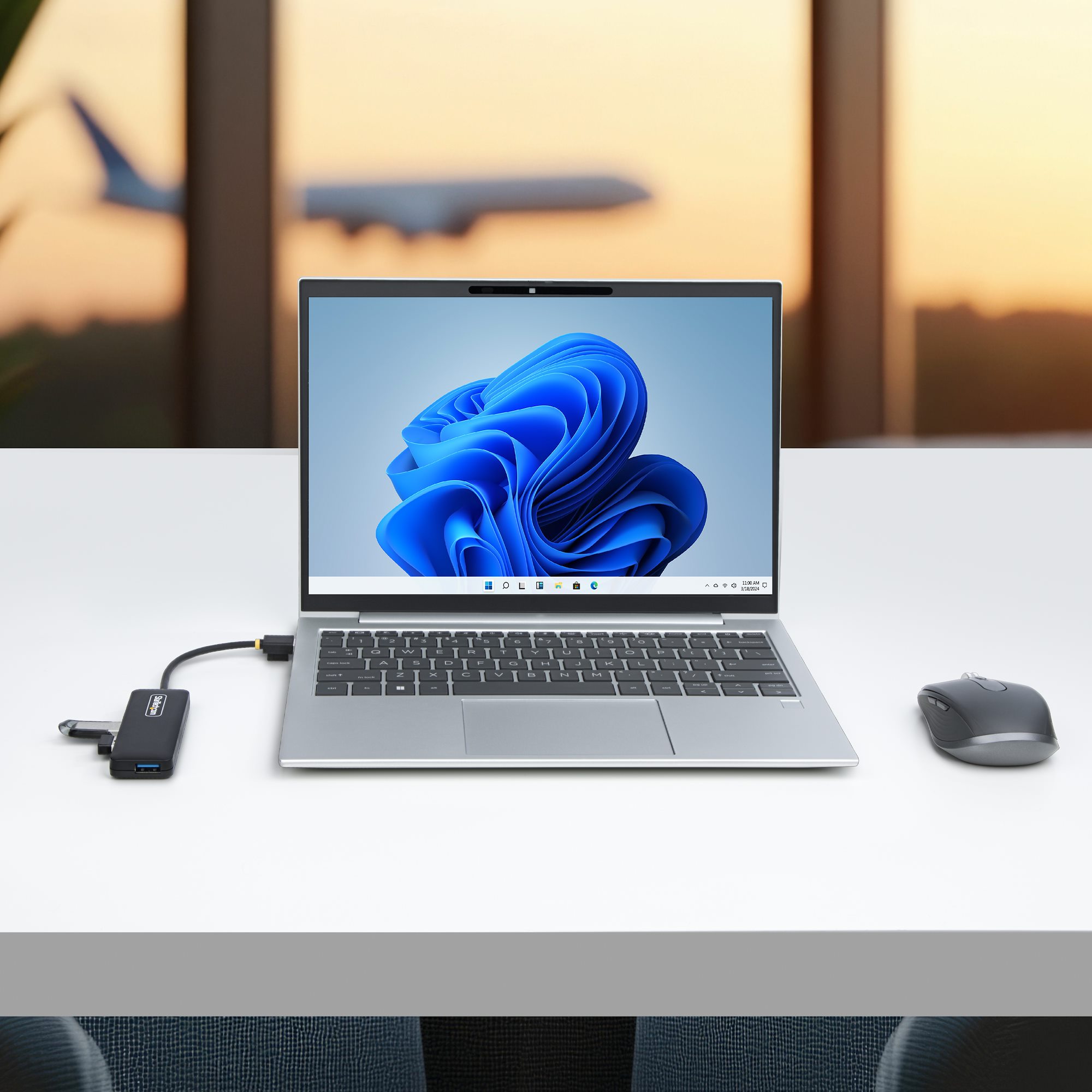 4-Port USB-A Hub, 5Gbps, Bus Powered, Small Travel Mini USB Hub, Multi-Port USB 3.0 Splitter, Portable USB Hub, Overcurrent Protection (OCP) 