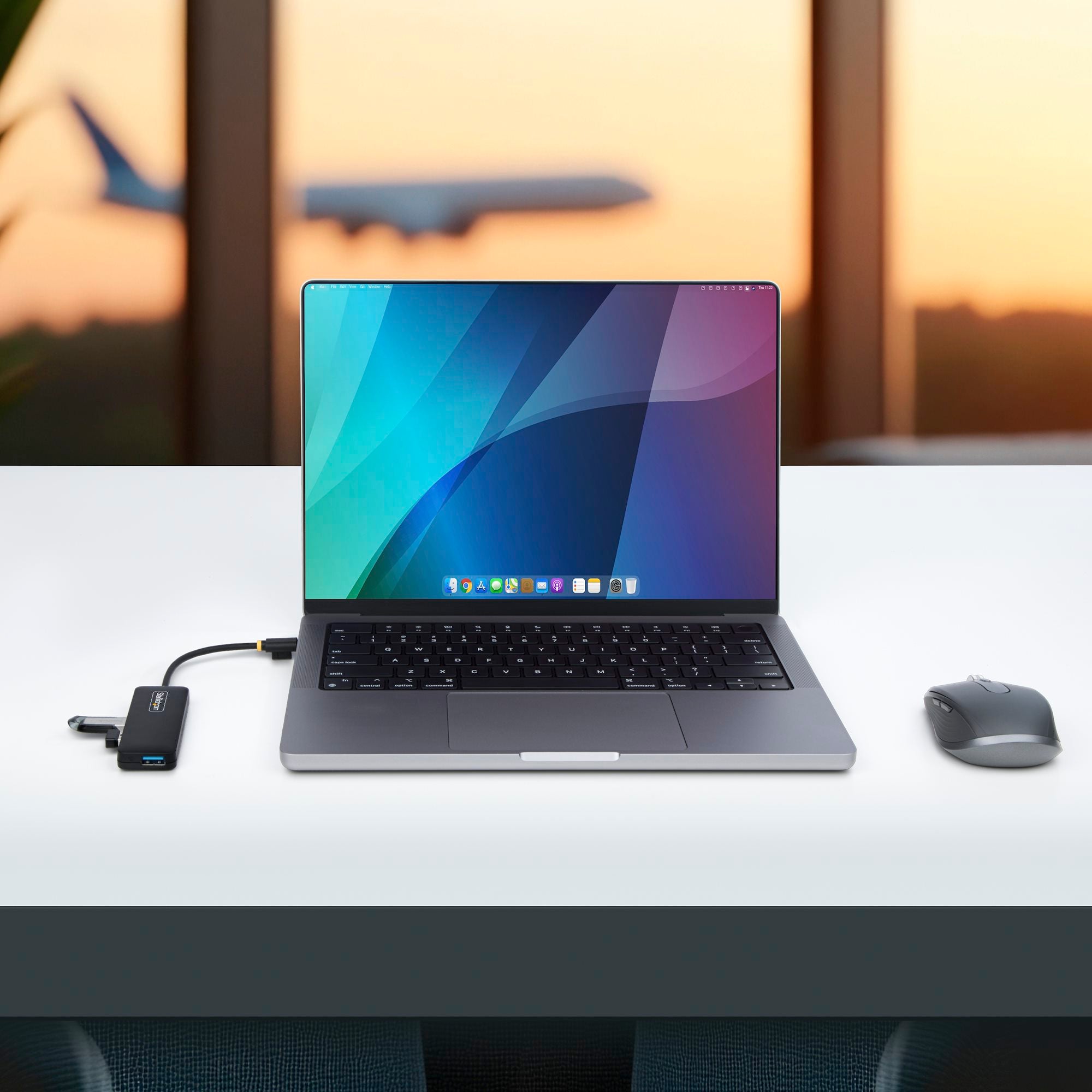 4-Port USB-C Hub, 5Gbps, USB-C to 4x USB-A, Bus Powered, Small Travel Mini Hub, Multi-Port USB 3.0 Splitter, Portable Hub, Overcurrent Protection 