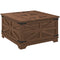 HOMCOM Farmhouse Coffee Table, Square Center Table with Flip-top Lids, Hidden Storage Compartment, Brown