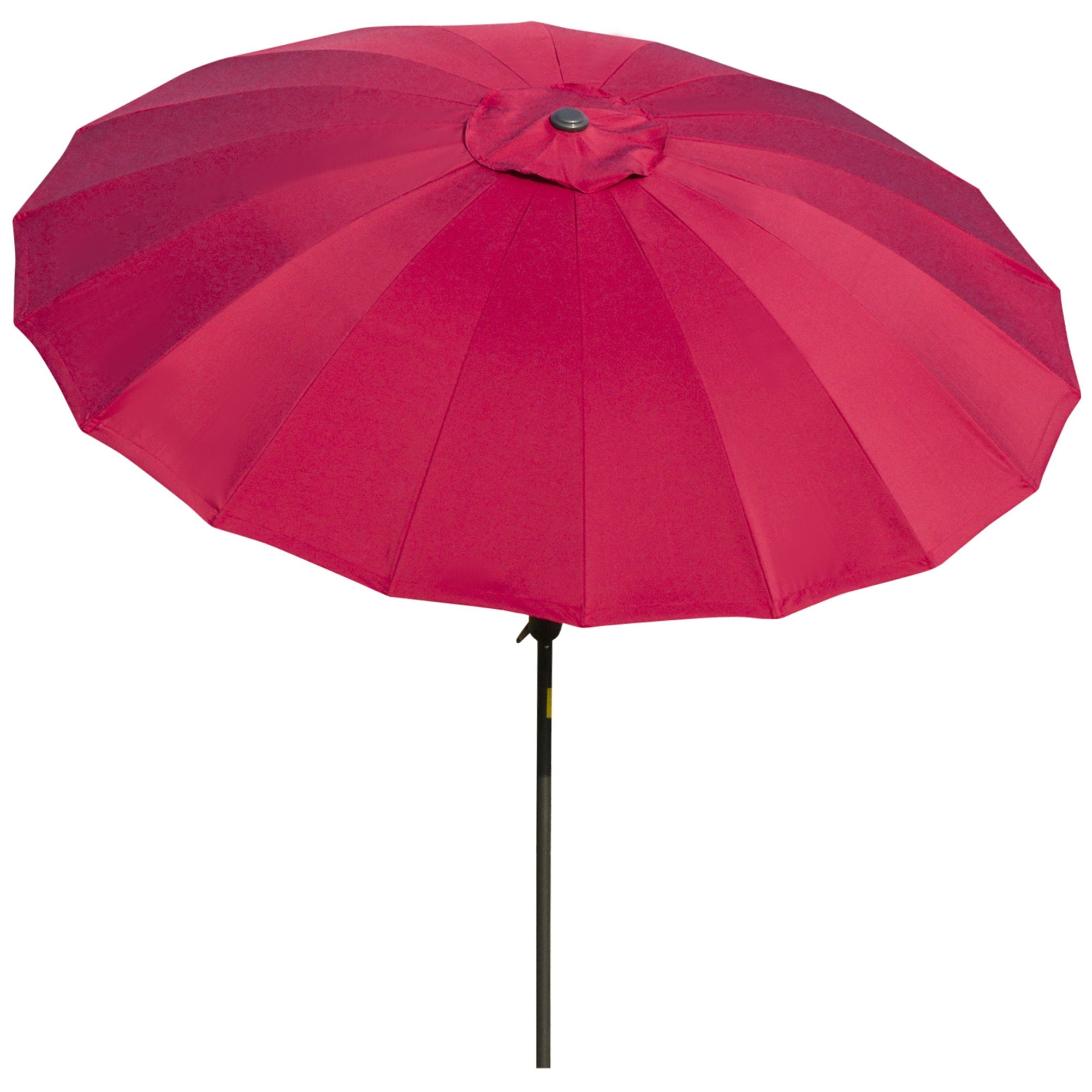 Outsunny 8ft Shanghai Garden Parasol Umbrella with Crank & Tilt, Adjustable Outdoor Sun Shade, Wine Red 