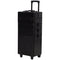 HOMCOM 4 in 1 Makeup Train Case Portable Aluminum Rolling Cosmetic Organizer Trolley with Wheels Multiple Compartments Black