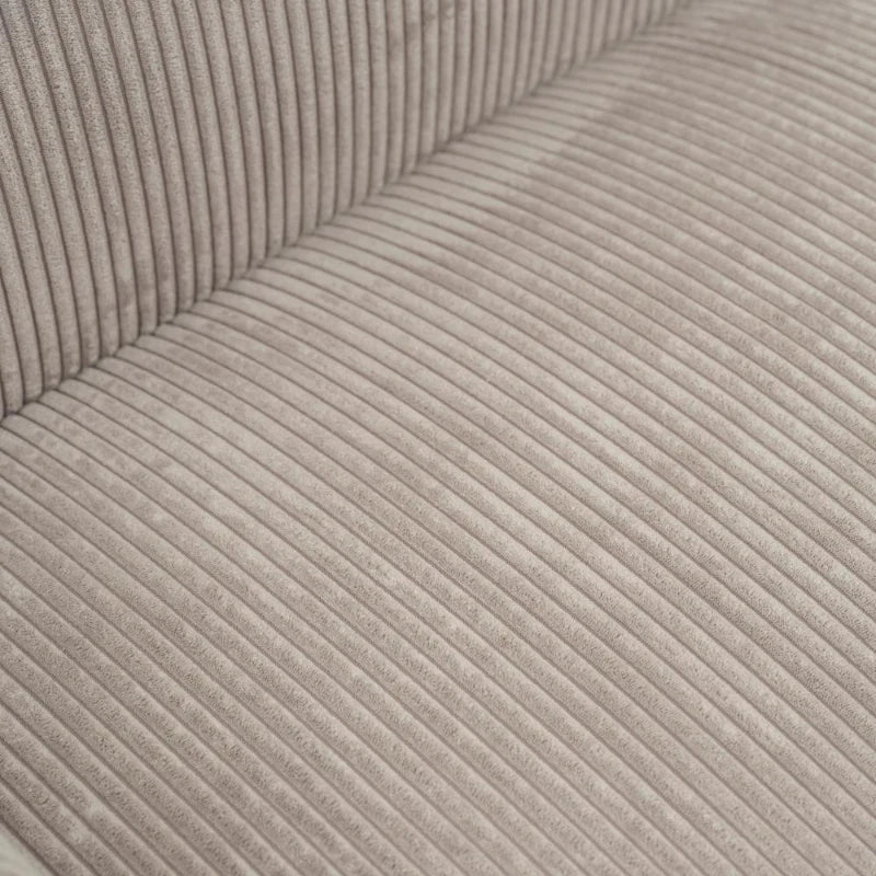 Modern Couch, 3 Seater Sofa, Corduroy Loveseat with Rubberwood Legs and Extra-Wide Seat, Light Grey