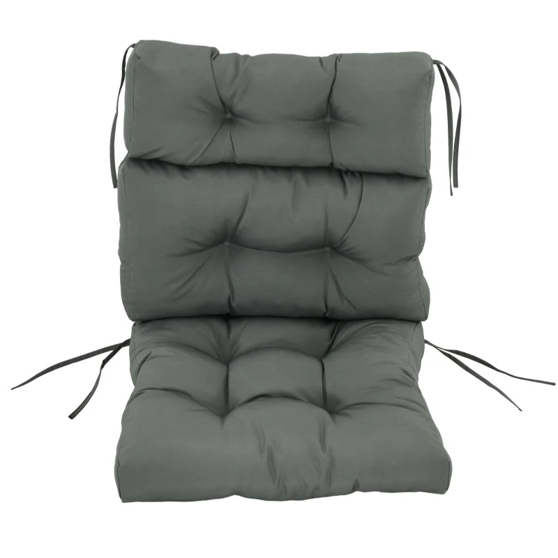 Outdoor Patio Chair Seat/Back Chair Cushion Replacement, Tufted Pillow with Thick Filling and String Ties, Dark Grey