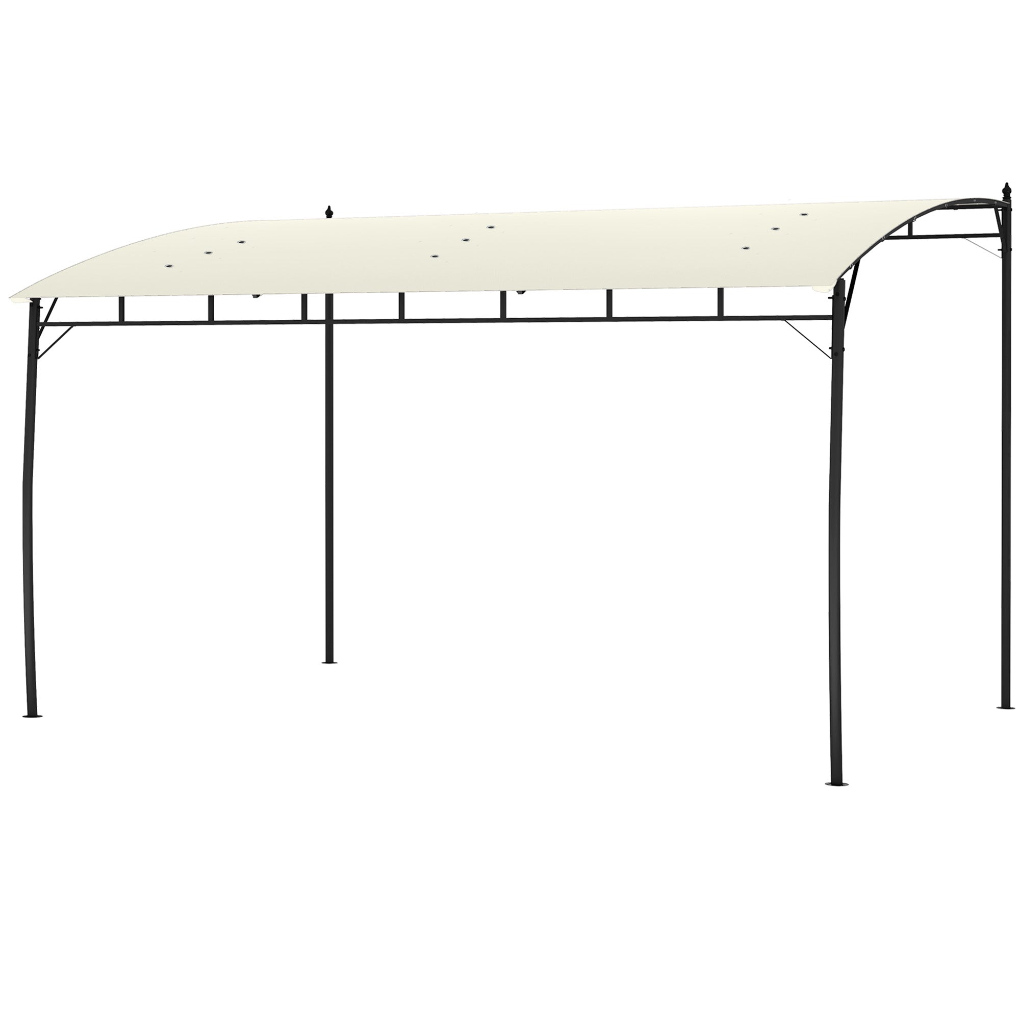 Outsunny 10' x 13' Outdoor Pergola with UV30+ Protection Canopy and Steel Frame for Porch, Patio, Deck, Backyard, Cream White 