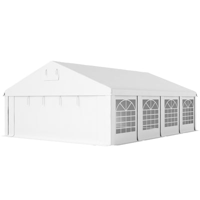 Outsunny 19.6' x 26' Heavy Duty Party Tent and Carport, Outdoor Canopy Tent with Removable Sidewalls, 8 Windows and Vents 