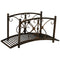 Outsunny Garden Bridge 3.3FT, Decorative Classic Backyard Pond Bridge with Safety Railings Brown