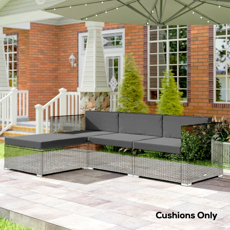 Patio Furniture Cushions Water-Repellent Outdoor Loveseat Cushion Removable Covers 23.6" x23.6", Grey