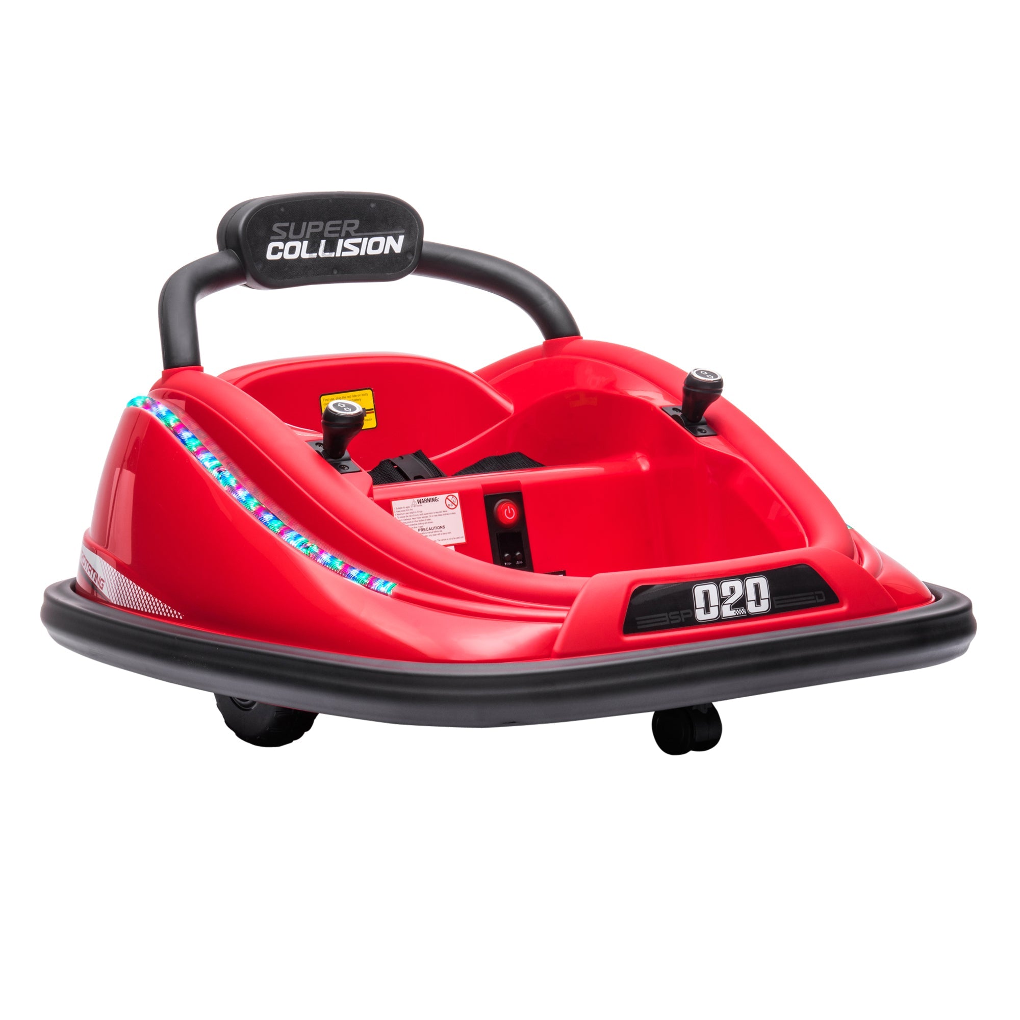 Aosom 12V Kids Bumper Car: 360° Rotation, Twin Motor, Remote Control, Red 