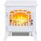 HOMCOM Freestanding Electric Fireplace Stove Heater with Overheat Protection and Realistic Flame Effect, 750W/1500W, White