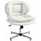 Criss Cross Chair, Armless Wide Office Chair with Leathaire Upholstery, Tilting, No Wheels, White