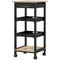 Kitchen Island Rolling Trolley Utility Serving Cart with Drawer Black