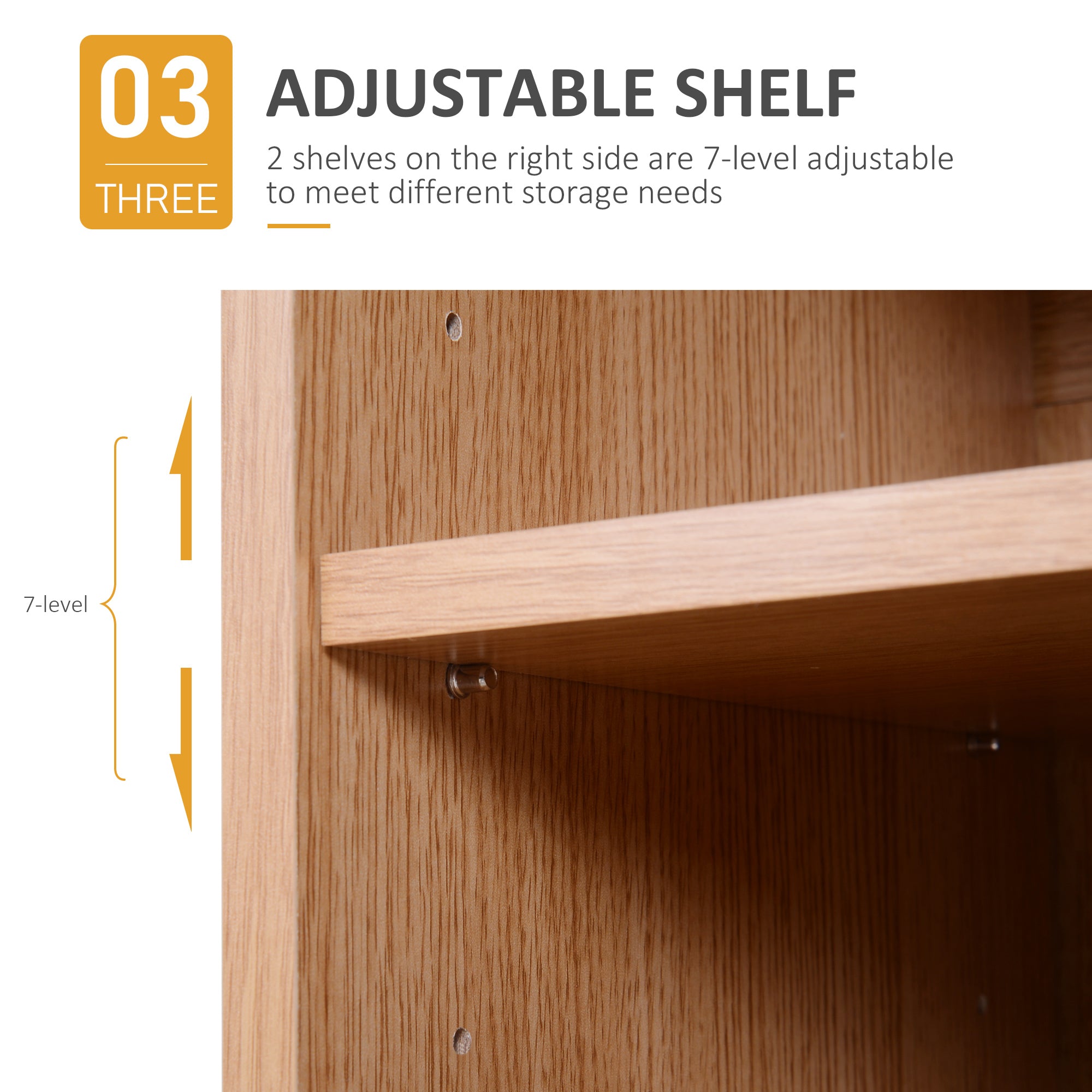 HOMCOM Organizational Haven: Freestanding Storage Cabinet with Adjustable Shelf, Perfect for Living Room, Entryway, Hallway, White Wood 