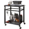 Outdoor Grill Cart, Pizza Oven Stand with Steel Top, 2-Tier Kitchen Prep Station with Hooks, Handle, Wheels, Black