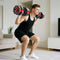 6-in-1 Adjustable Dumbbell Set, 44 lb Free Weights with Kettlebell, Barbell & Push-Up Stand – Red