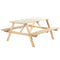 Outsunny Wood Picnic Table, Camping Table and Bench Set with Umbrella Hole for Outdoor, Garden, Patio, Backyard, Natural