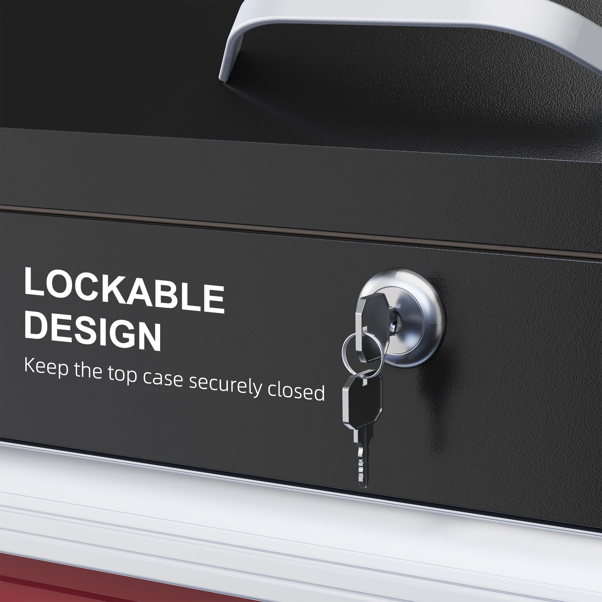 HOMCOM Tool Cart on Wheels Service Cart with 2 Drawers Tray Lockable Flip Top Storage for Garage Warehouse Workshop Black 