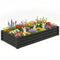 6 x 3 x 1ft Galvanized Raised Garden Bed, Reinforced Outdoor Planter Box with Open Bottom, Black