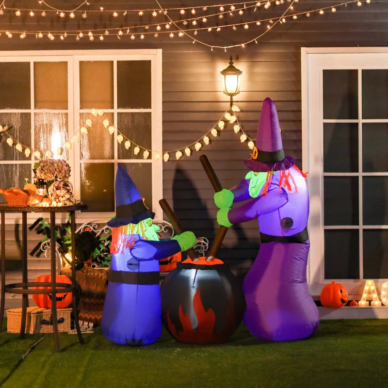 HOMCOM Inflatable Haunted Tree – LED Lighted Halloween Decoration with Owl, Ghost, and Pumpkins 
