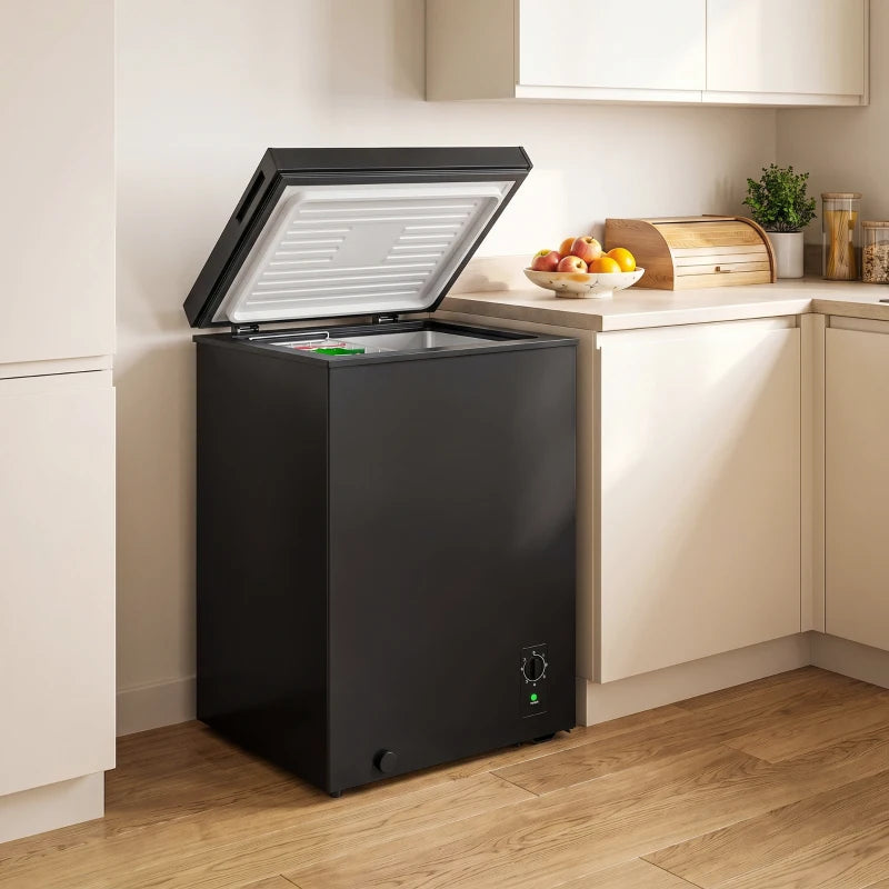 3.5 Cu. Ft. Chest Freezer with Adjustable Temperature Control & Storage Basket - Gray or Black