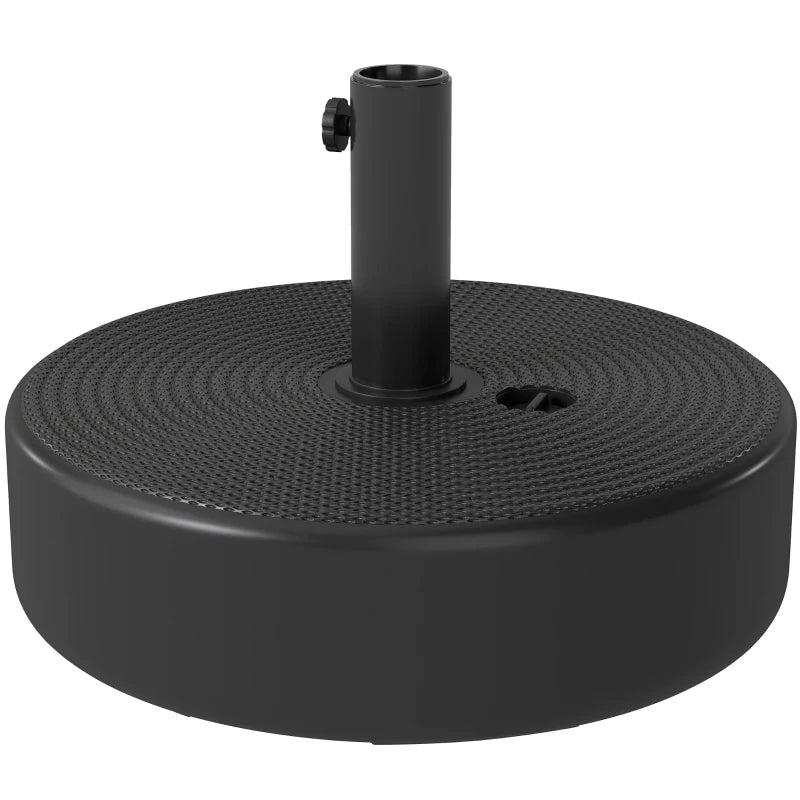 Patio Umbrella Base 33 lbs Water or 42 lbs Sand Filled, Outdoor Umbrella Stand for 1.5"/1.9" Poles Black