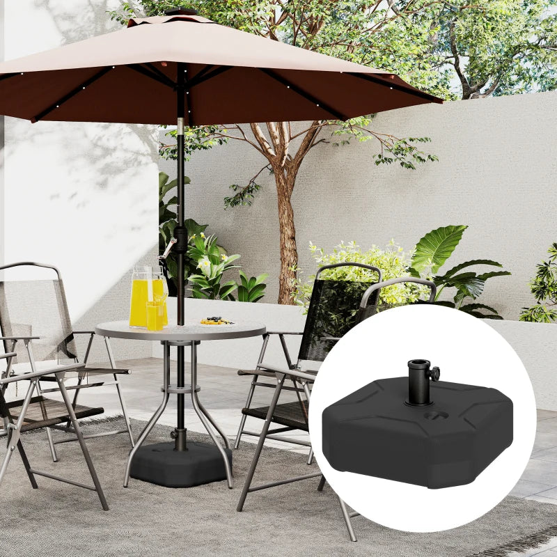 Square Patio Umbrella Base Holder, Outdoor Umbrella Stand, 17.7" L x 17.7" W x 9.8" H Black