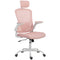 Ergonomic Office Chair, Mesh Desk Chair with Adjustable Headrest, Lumbar Support and Height, Flip-Up Armrests, Pink