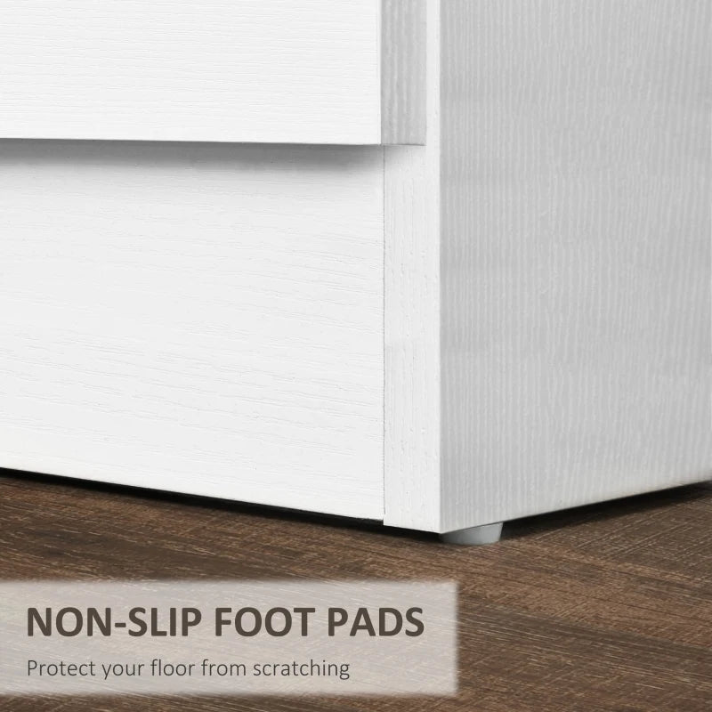 Bedside Table with 3 Drawers, Modern Wood Nightstand, Side Table with Anti-tipping Design for Bedroom, White